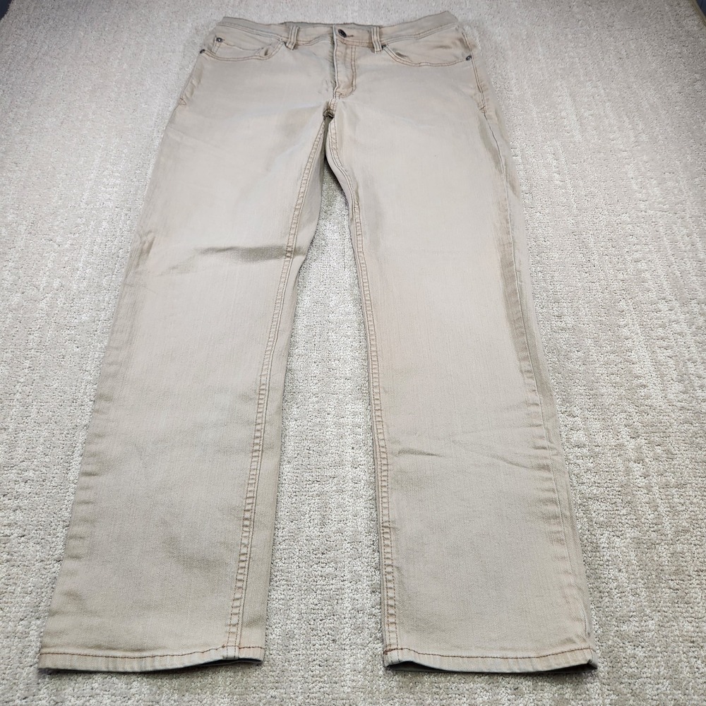 Devil Dog Jeans Men 34x32 Slim Straight Sanforized Stretch Denim Beige